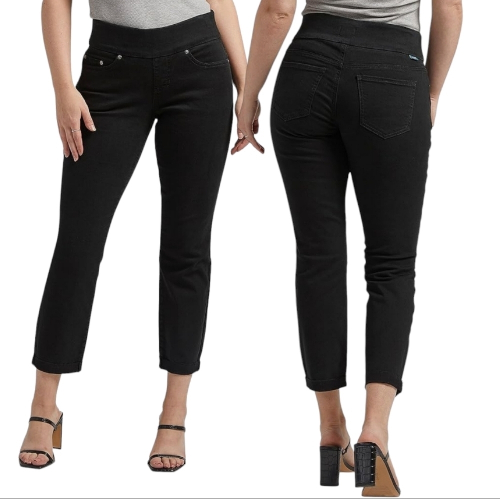 Jag Jeans Amelia Slim Ankle Pull-On Pants Black Stretch Comfort Work Travel